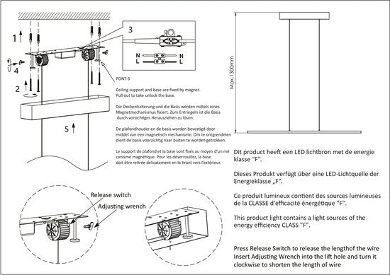 Hängeleuchte Bande 3994BR, bronzefarbene LED-Leuchte, 114 cm breit, mit höhenverstellbarem System von Steinhauer, stilvolles und modernes Design in warmer Farbgebung