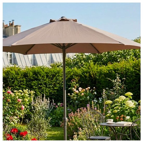 Koopman Sonnenschirm – Gartenschirm – Taupe – Aluminium – 230 x 225 cm