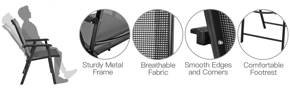 Coast 2er-Pack klappbare Campingstühle, grau