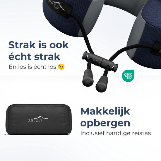 Best Life Nackenkissen Airplane - Reisekissen Auto - Memory Foam - Blau