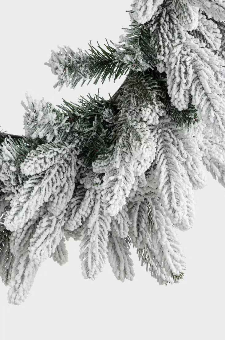 Bizzotto Harvard Boho-Schneekranz D60 cm - Naturtöne mit Schneeeffekt