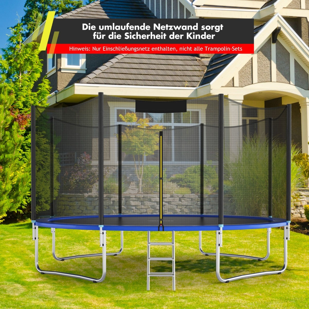 Coast Ã˜ 427 cm Trampolin-Sicherheitsnetz zum Auswechseln von Gartentrampolinen an der Außenseite mit Reißverschluss