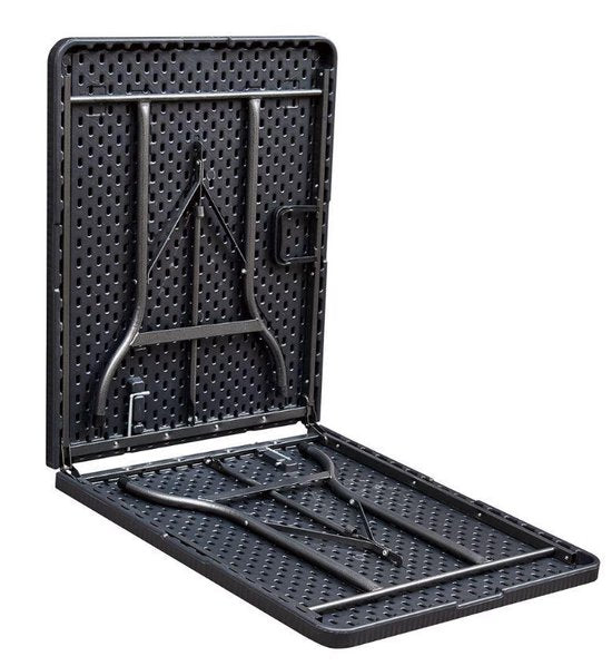ERRO Klapptisch - Campingtisch - Klapptisch - Klapptisch - Wickerlook - 180x74cm - schwarz