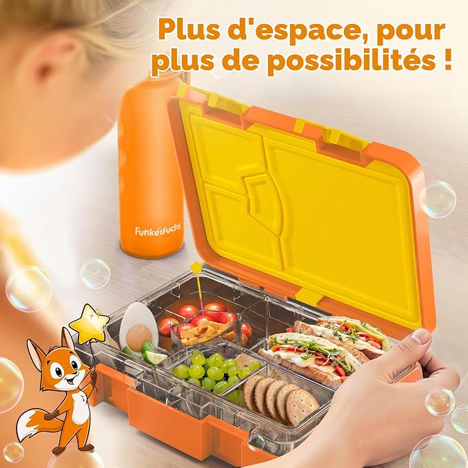 Funkelfuchs Bento-Lunchbox – Auslaufsicher – Tritan & ABS – BPA-frei – Spülmaschinenfest