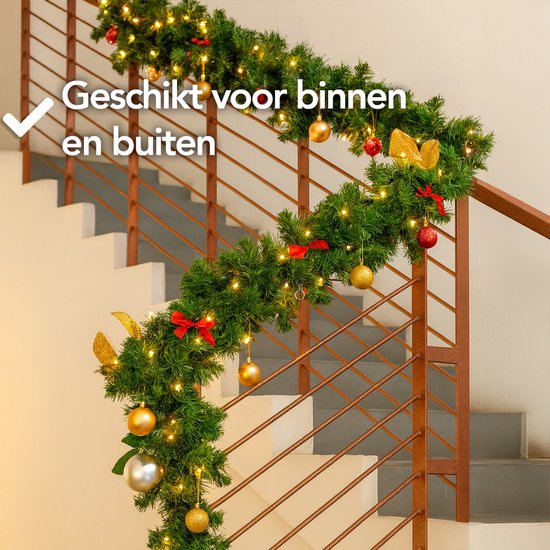 Nordlandia Girlande mit Lichtern - Timer - Weihnachtsdekoration - 270 cm - Weihnachtsgirlande - Weihnachtsdekoration - 35 LED - Stecker