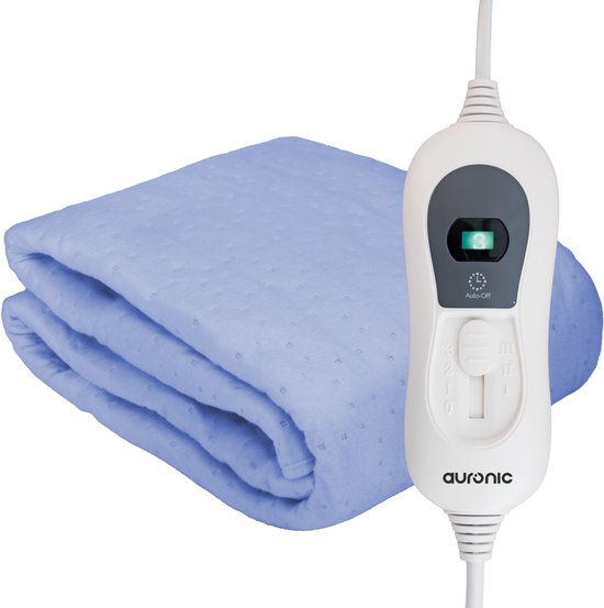 Auronic Electric Blanket - 80x150cm - 1 Person - mit Eckgummis - Heizdecke - Blau