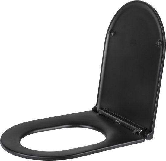 Wandtoilette „Differnz“ mit PK-Anschluss, randlos, inklusive Toilettensitz, mattschwarz