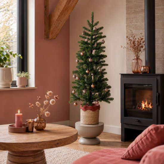 Black Box Trees Nagoya Kunstweihnachtsbaum H120 x Ø50 cm – Weihnachtsbaum für den Innenbereich – Kunstbaum mit 212 PE-Tannenzweigen – Schlankes Modell Ø60 cm – Grün