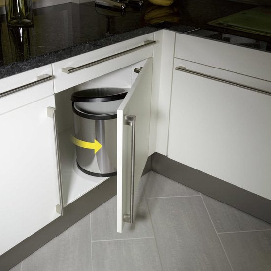 Hailo Compact-Box M Mülleimer - 15 l - Einbauabfallbehälter - Edelstahl
