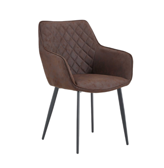 Multifurn Elin Esszimmerstühle – 2er-Set – Kunstleder – 59 x 44 x 82 cm – Braun