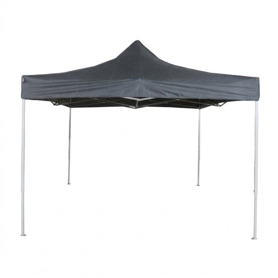 VDD – Partyzelt – 3 x 3 m – Easy Up, zusammenklappbar – wasserdicht – Pavillon – zusammenklappbares Zelt mit Tragetasche – Partyzelt für Garten, Feste und Veranstaltungen – Camping – schneller Aufbau – grau