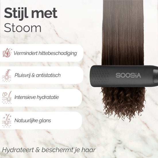 Soosia SteamStyler - Dampfglätter & Lockenstab - Dampftechnologie - einstellbar 100°C bis 230°C