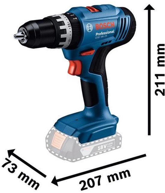 2-teiliges Werkzeugset 18 V GSB 18V-25 + GDR 18V-215 (2 × 4,0 Ah) – BOSCH Professional – 0615A5008D