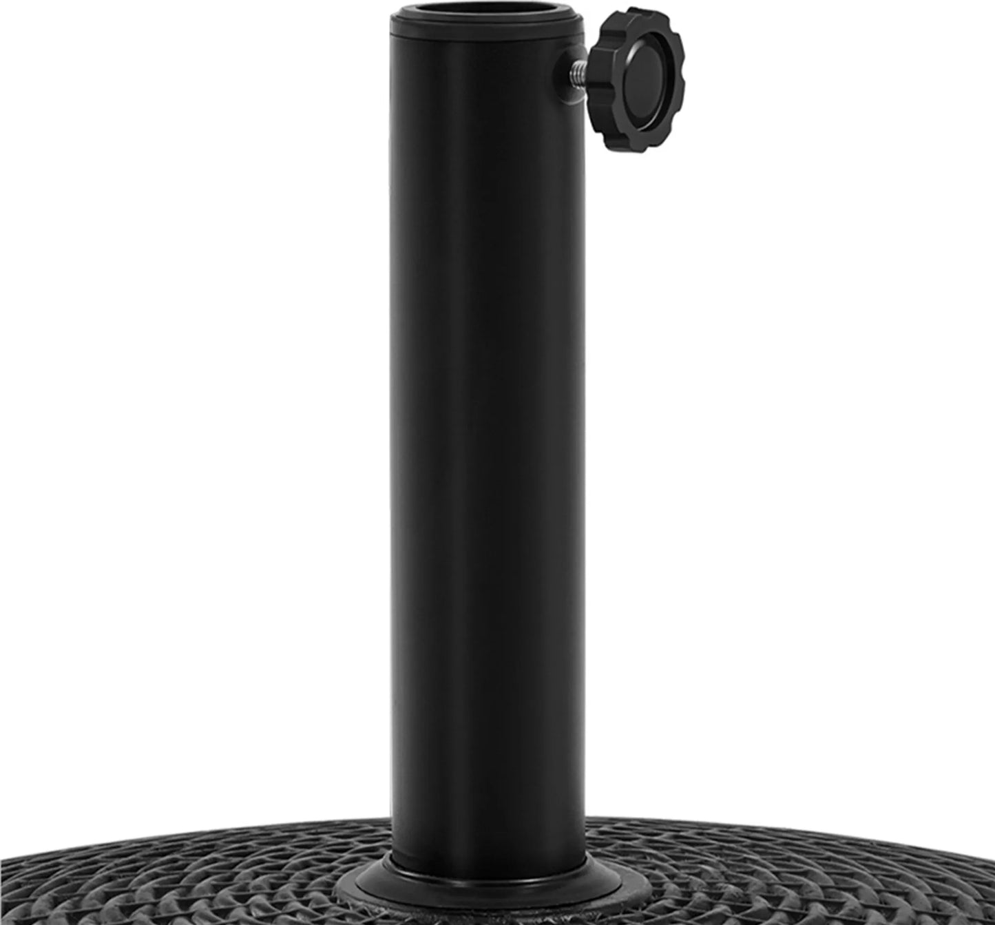 Yaheetech Sonnenschirmfuß auf Rädern 24 kg - Mit 4 Rollen mit Bremse und zwei Adaptern für Ø 38 mm und Ø 48 mm - Für Terrasse und Garten - Schwarzes Harz und Metall - 52 x 52 x 42 cm