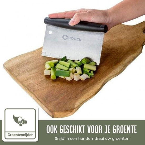 COOCK - Ergonomischer Teigschneider aus Edelstahl - Teigschaber - Pizzamesser - Gemüseschneider - Kuchen- und Tortenschaber