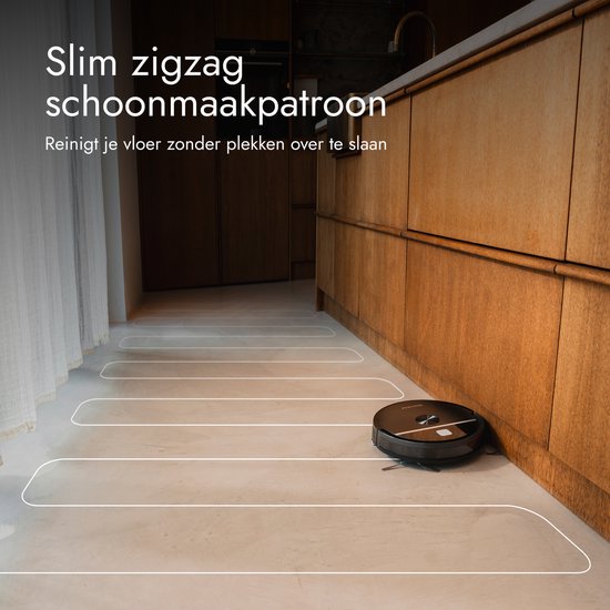 Bloomfold Sweep Roboterstaubsauger mit Wischfunktion – Intelligenter Roboterstaubsauger, 3500 Pa, 130 Min., App & Google Home – Ultradünn (7,3 cm) – Geeignet für Tierhaare