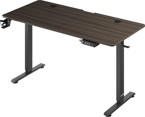 Casaria Sitz-Steh-Schreibtisch - Höhenverstellbar Elektrisch - 140x60cm Braun
