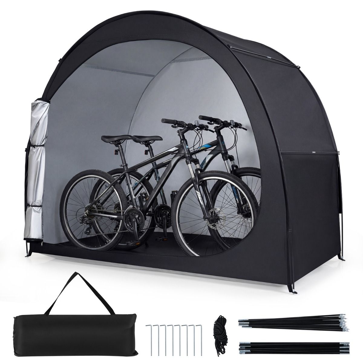Coast Fahrradständer – Wetterfester Fahrradunterstand – Für 2 Fahrräder – Schwarz – 210 x 123 x 171 cm
