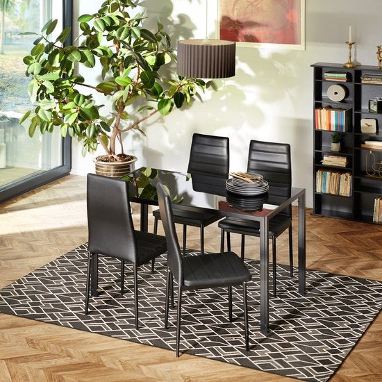 tectake - 4 Stück Esszimmerstühle , weiß , Esszimmerstühle 401845