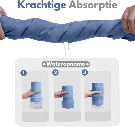 VAIVE Handtuch aus Mikrofaser - Strandtuch 100x200 - Badetuch - Reisehandtuch Schnell trocknend - Blau