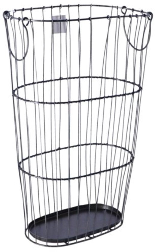 Aufbewahrungskorb mit Griffen aus grauem Metall, 17 x 28 x 43 cm, Spielzeug-Organizer.