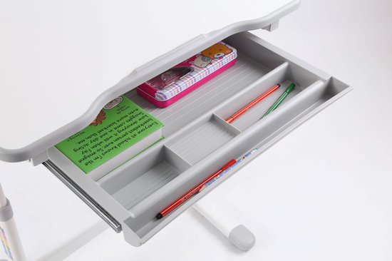 VDD Gaming Kinderschreibtisch mit Schreibtischstuhl - Höhenverstellbar von 54 cm bis 76 cm - Mit Stauraum - Weiß