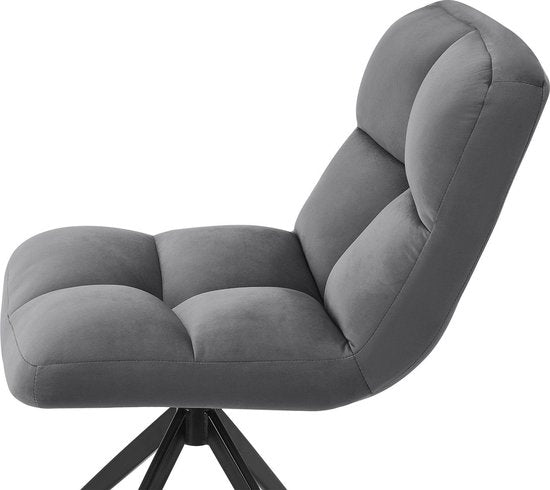 Esszimmerstuhl / Drehstuhl Dallas - 2er-Set - Dunkelgrau - Metallgestell