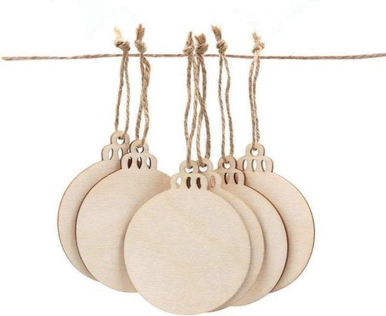Giftmas Holz-Weihnachtskugeln - Weihnachtsdekoration für drinnen - Holz-Weihnachtskugel - Weihnachten - â€šÃ¥Ã„6,5cm - 50 Stück