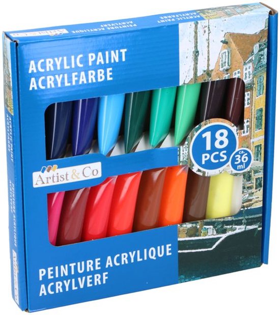 18-teiliges Acrylfarben-Set