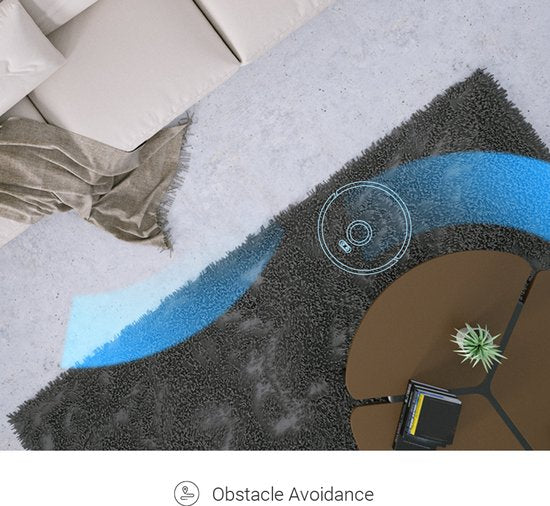EZVIZ RE4 Plus – Roboterstaubsauger mit Wischfunktion, 4000 Pa Saugkraft, automatische Entleerungsstation, Navigation und Hindernisvermeidung – Kompatibel mit Google Assistant und Alexa – Schwarz