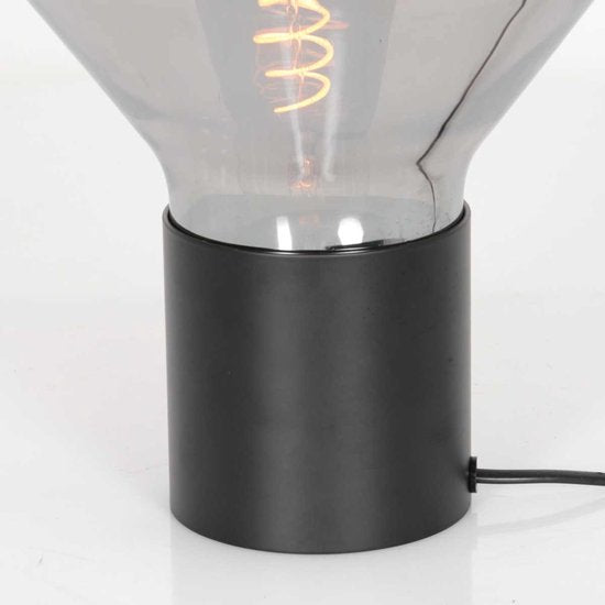 Tischlampe Ambiance 3401ZW Schwarz, 25 cm hoch, 26 cm Durchmesser, aus Elektronik, Glas und Metall, Steinhauer, zeitgenössisches Design für den Innenbereich