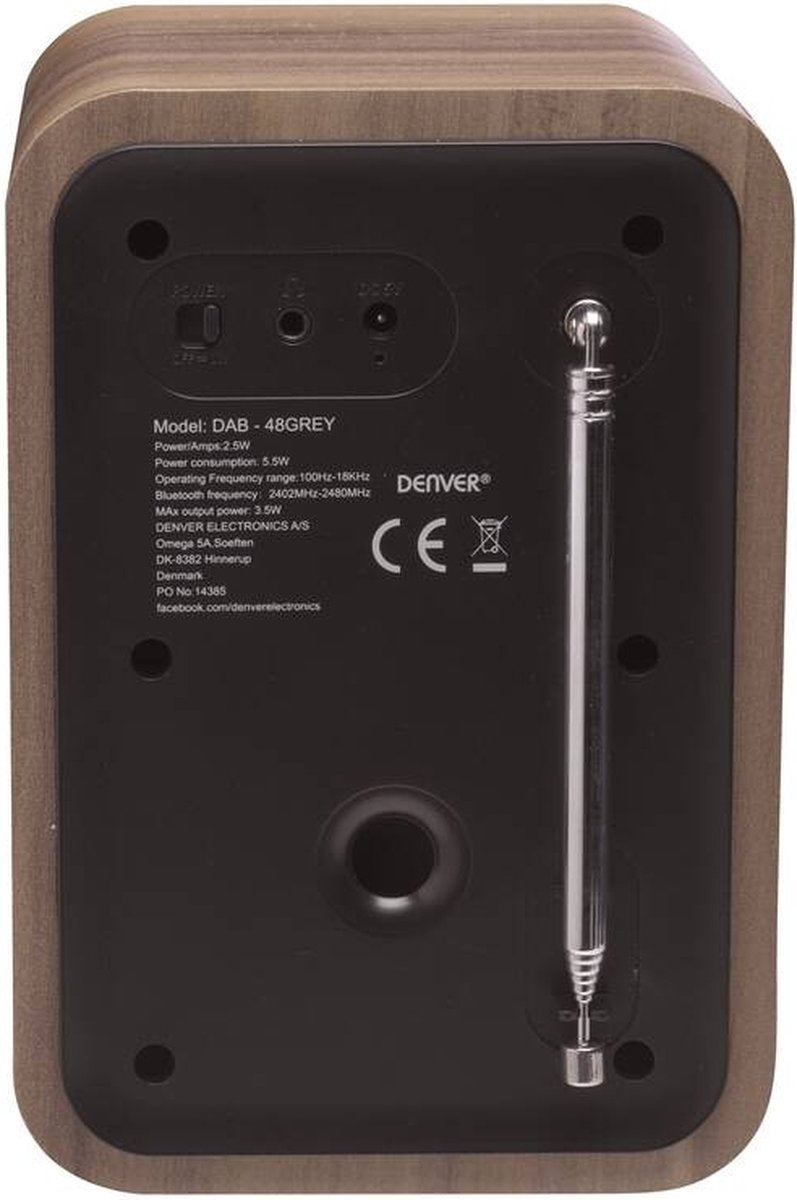 Denver - DAB48 - DAB+ Radio - Holz - Bluetooth - LCD-Bildschirm - Weiß