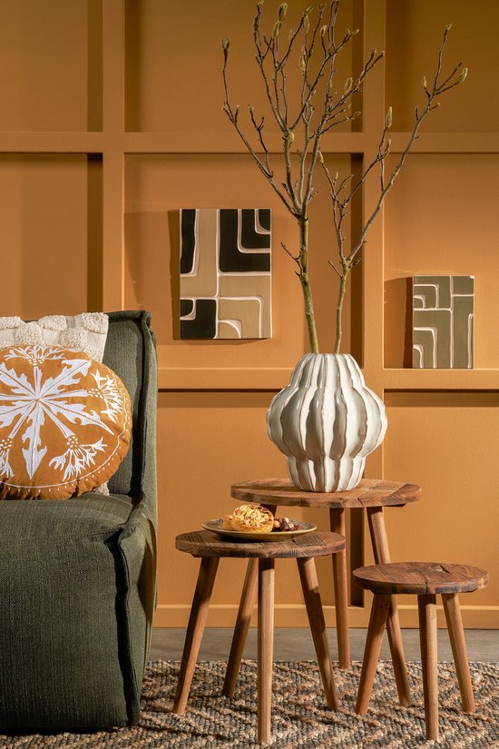 Mica Decorations - Bold Beistelltisch - H43 x Ø40 cm - Recyceltes Holz - Braun