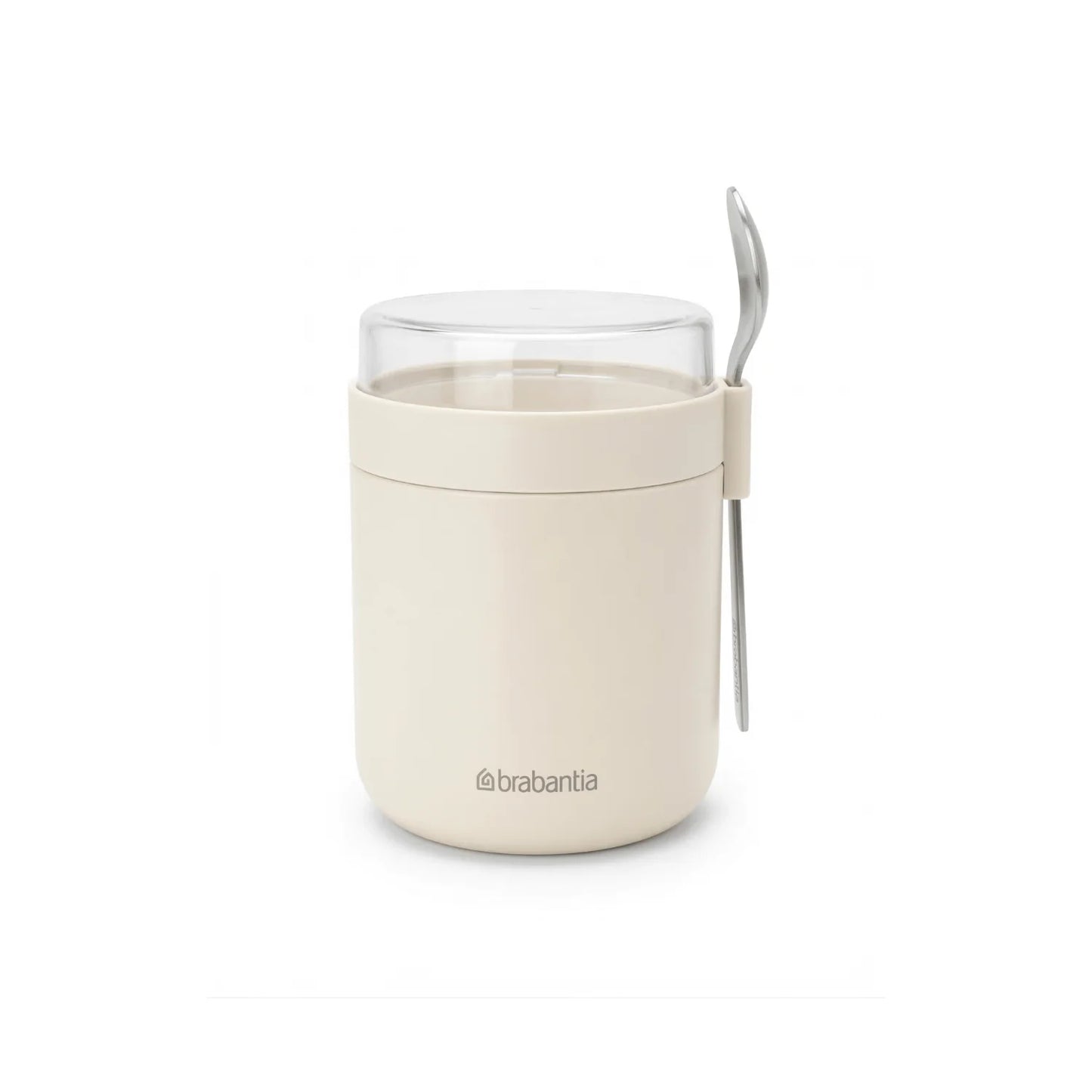 Brabantia Lebensmittelbecher 500 ml inklusive Löffel, auslaufsicher, Soft Beige