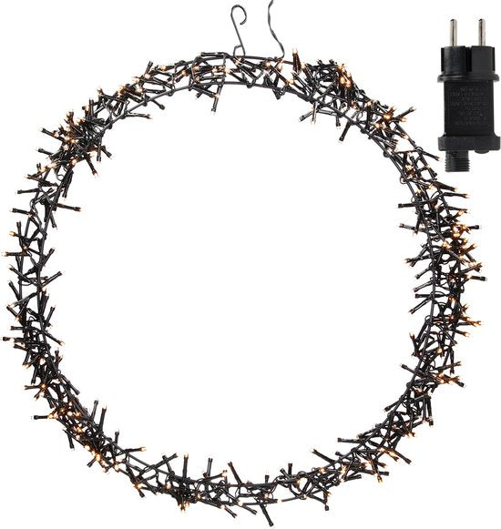 H&S Weihnachtskranz - Ring - Ø48cm - 400 Leds - 8 Einstellungen - Extra Warm White