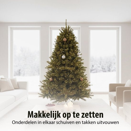 Triumph Tree Forest Frosted Weihnachtsbaum H 155 cm – Weihnachtsdekoration für den Innenbereich mit mattierten Nadeln – Kunstbaum, rund, mit Steckkonstruktion und Klicksystem – Ø 119 cm – Grün