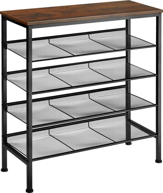 tectake - Schuhregal Bournemouth industriell dunkel - 404279