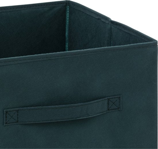 5Five Aufbewahrungskorb/Schrankkorb – Smaragdgrün – 31 x 31 x 31 cm – 29 Liter – Körbe für Regale – Stoff mit verstärktem Boden – Zusammenklappbar