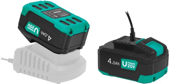 VONROC VPower 20V Akku – 4,0 Ah – Duopack: 2 Stück – bidirektionaler USB-C-Anschluss – Akku und Powerbank in einem – kompatibel mit Power Delivery (PD) – geschützt durch Electronic Cell Protection