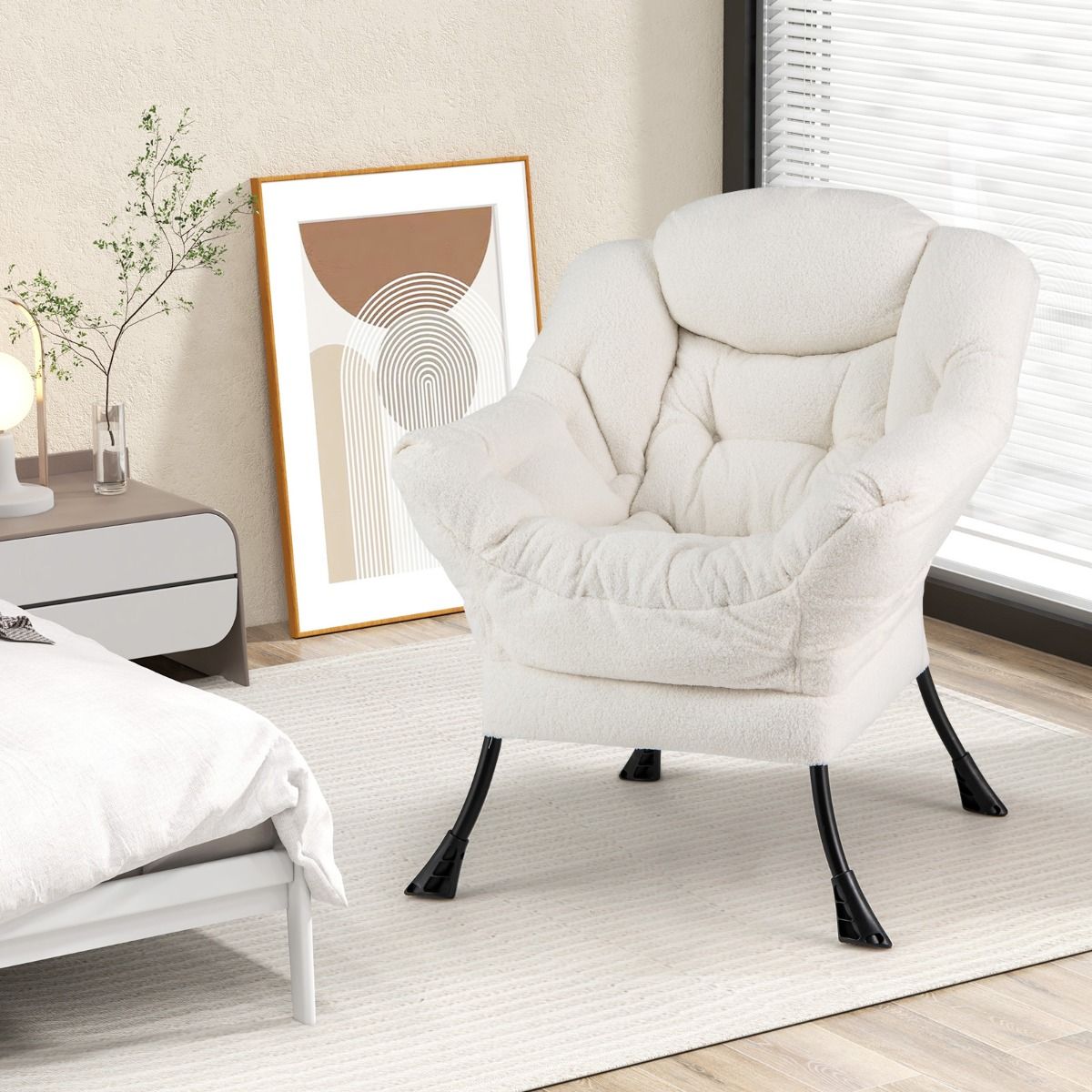Coast Relaxsessel – Gepolsterter Loungesessel mit Kopfkissen – Staufach – Beige