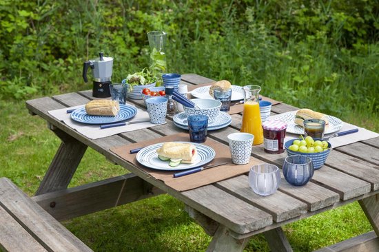 Bo-Camp - Geschirr - Mix & Match- 16 Teile - Blau