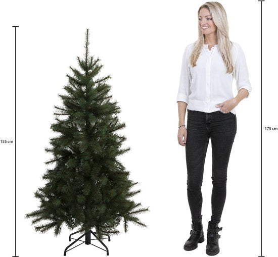 Black Box Trees Charlton Weihnachtsbaum – Weihnachtsdekoration für den Innenbereich mit natürlicher Ausstrahlung – Kunstbaum aus weichen PVC-Nadeln für einen realistischen Look – H 155 x Ø 91 cm – Grün