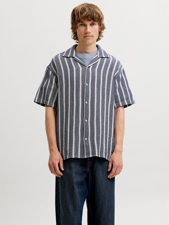 Jack & Jones – Herrenhemden Coba Stripe Resort Shirt – Blau – Größe M