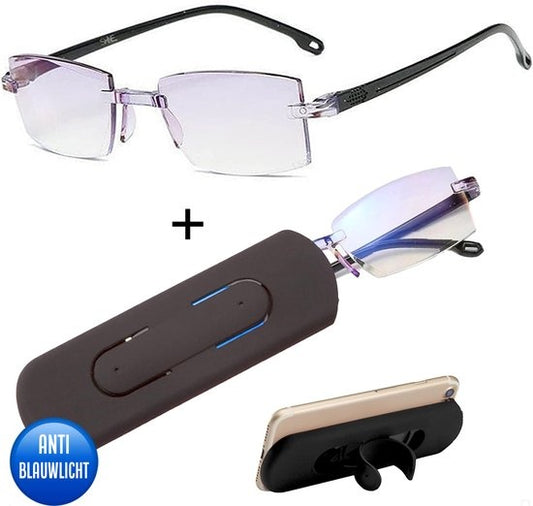 Shine Anti Blue Light Computerbrille 1.50 - Multifokale Displaybrille - Lesebrille für Damen und Herren - inkl. Zubehör