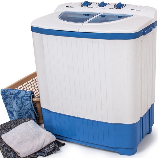 Tectake - Waschmaschine-Trockner-Kombination - Freistehend - Blau/Weiß