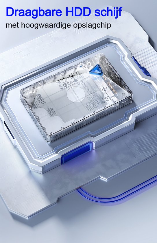 Dutch Wanted Space - Externe Festplatte - Festplatte - Schnelle Schreibgeschwindigkeit - 1TB Solid State Storage - Plug and Play - Tragbarer Speicher - Externer Speicher PC oder Laptop - USB 3.2 - Festplattenerweiterung