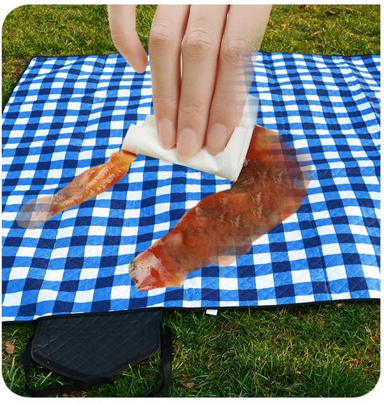 Fuegobird – Picknickdecke – 200 x 200 cm – Stranddecke – Faltbare Campingdecke – Wasserdicht – Sanddichte Picknickmatte – Tragbare Garten- und Strandmatte – Maschinenwaschbar – für Camping – Garten – Park– Strand – geeignet als Krabbeldecke für Kinder (bl