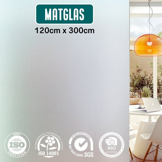 Homewell Fensterfolie HR++ 120x300cm - Sonnenschutz & Isolierung - Blendschutz - Statisch - Mattiertes Glas
