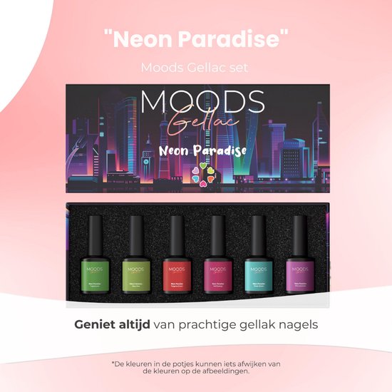 Moods Gellac 6-teiliges Set - Gel-Nagellack Starter Pack - Gel-Nagellack - 8ML - Neon Paradise - Gellac - Nägel - Chic Colours