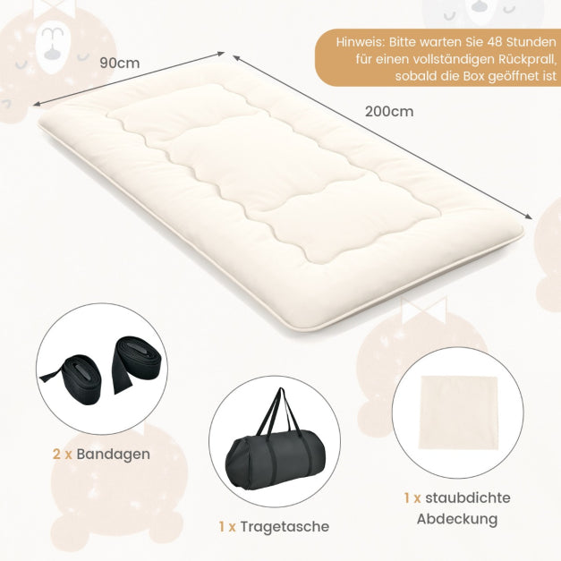 Coast Bodenmatratze - waschbar - Mikrofaser & Polyester - 200x90x10cm - Beige
